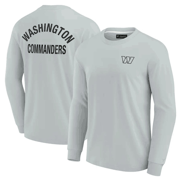 Men's Washington Commanders Gray Signature Unisex Super Soft Long Sleeve T-Shirt